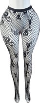 BamBella ® - Panty -Onesize - gaas maillot dunne pantys Dames - Onesize - sexy Erotische lingerie van kant skull gothic halloween zwart
