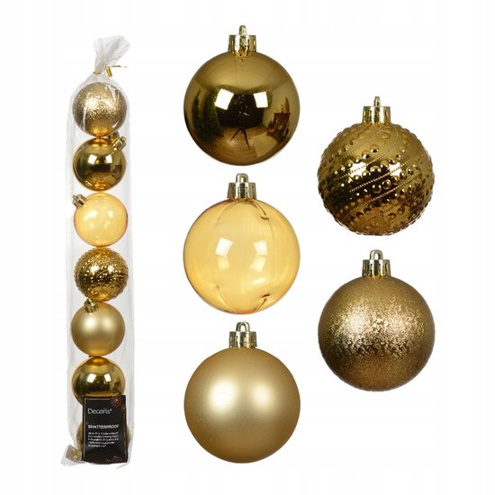 Kerstversiering 34 Stks/doos Kerstballen 6 cm Onbreekbare PVC Glitter
