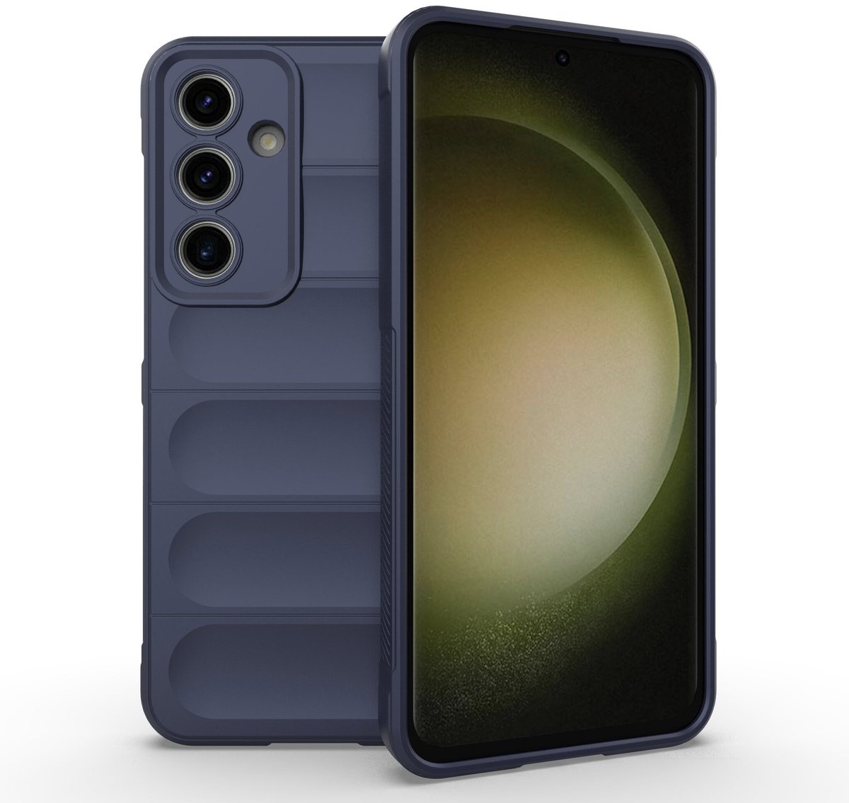 Solidenz AeroGrip geschikt voor Samsung Galaxy S24 FE hoesje - Donkerblauw