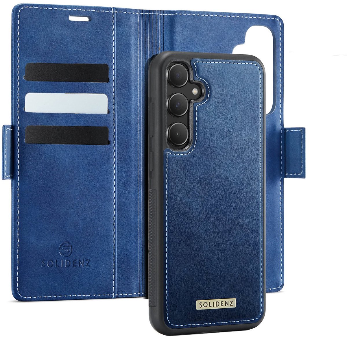 Solidenz Luxe 2-in-1 Wallet Hoesje geschikt voor Samsung Galaxy A16 - Magnetisch Afneembare Case - Blauw