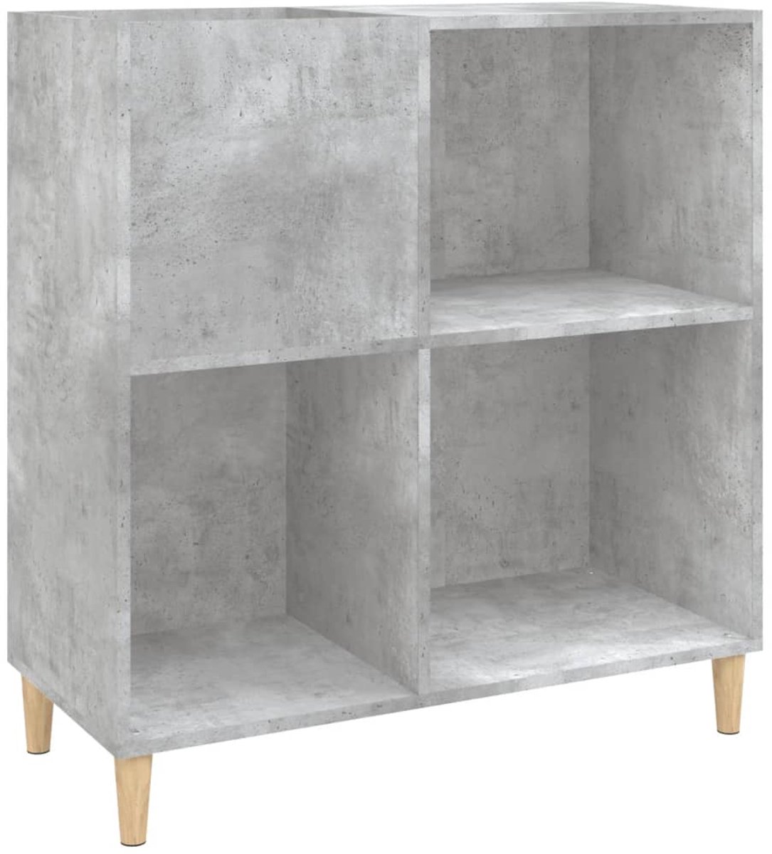 Platenspeler Meubel - LP-kast - Platenspelerkast - Draaitafelstandaard - Platenspelerstandaard - Vintage Displayplank - Betongrijs
