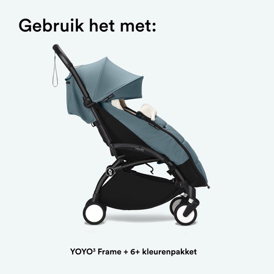 Stokke YOYO voetenzak, Aqua - Sherpa-voering, fleece met trekkoord, dubbele vulling - Machinewasbaar op 30°C - Inclusief kleine tas van Merkloos — afbeelding 2