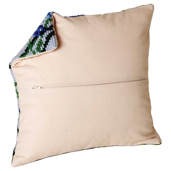Thea Gouverneur Cross Stitch Kit Pillow Back with Zipper - 23.5999 - Beige - Katoen - Broderie pour adultes