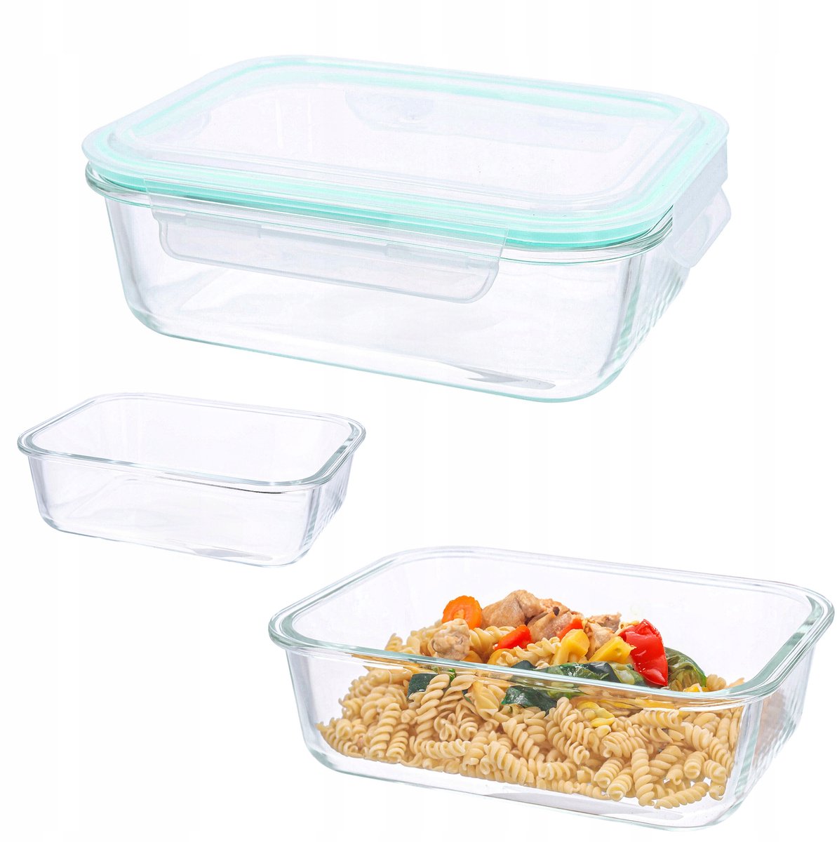 Glazen voedselcontainer met deksel - 1L lunchbox