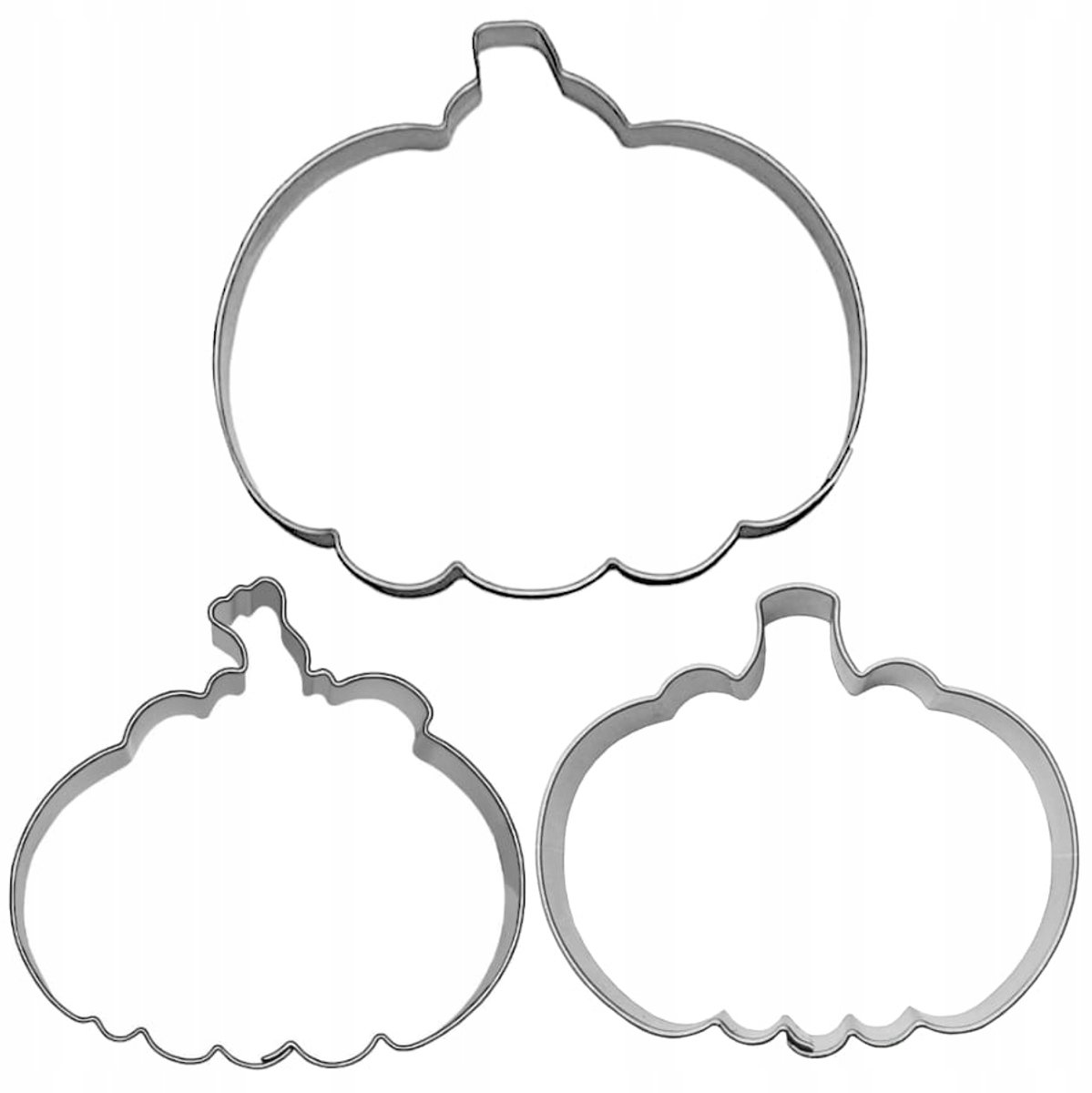 3x Pompoenvorm Koekjesuitstekers Halloween Bakvormen Roestvrij Staal