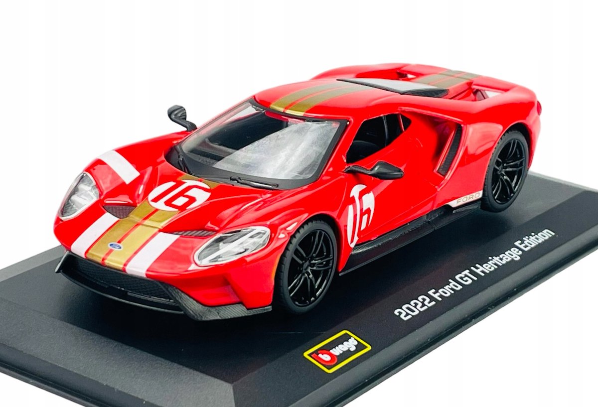 Bburago Ford GT Heritage Edition 1:32 Metaal Rood #16