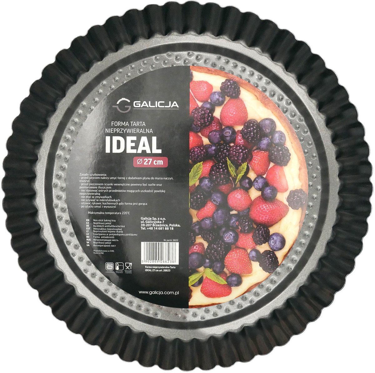 Tartevorm Rond 27cm - Anti-aanbaklaag - Bakvorm Taart