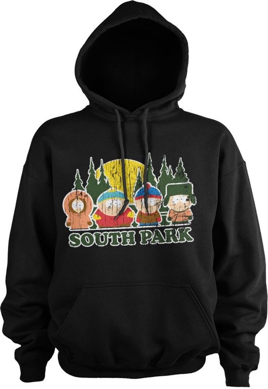 South Park Hoodie met versleten look, zwart