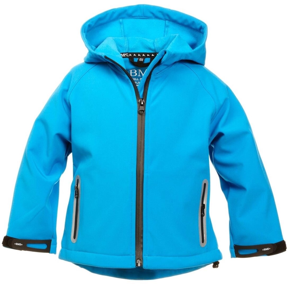 BMS Kids softshell kinderjas Stealth met capuchon turquoise-128