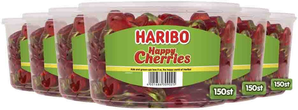 Haribo Kersen - silo 150 stuks - Doos 6 silo's