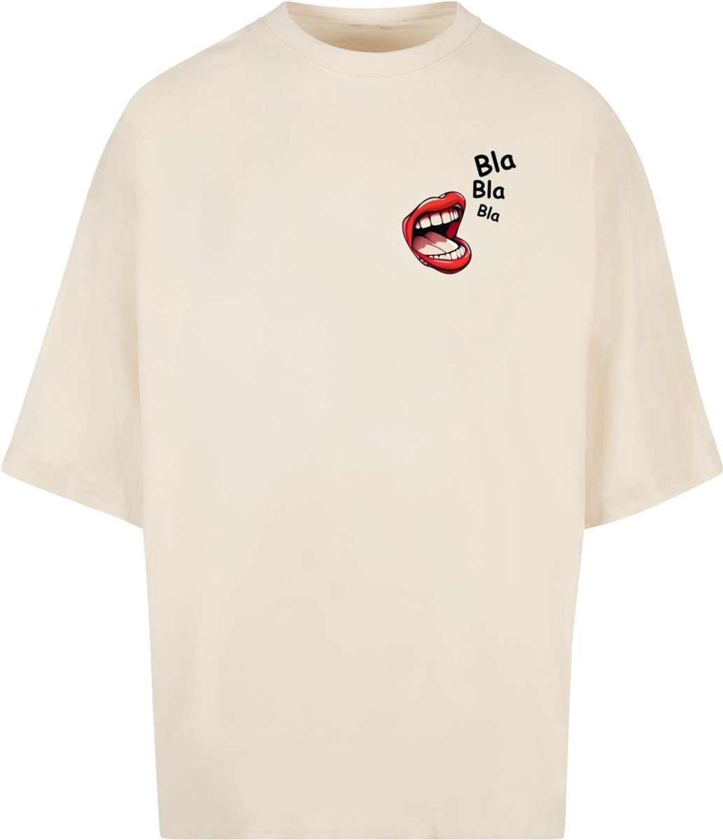 Merchcode - Bla Bla Bla Comic Huge Heren Tshirt - XL - Creme