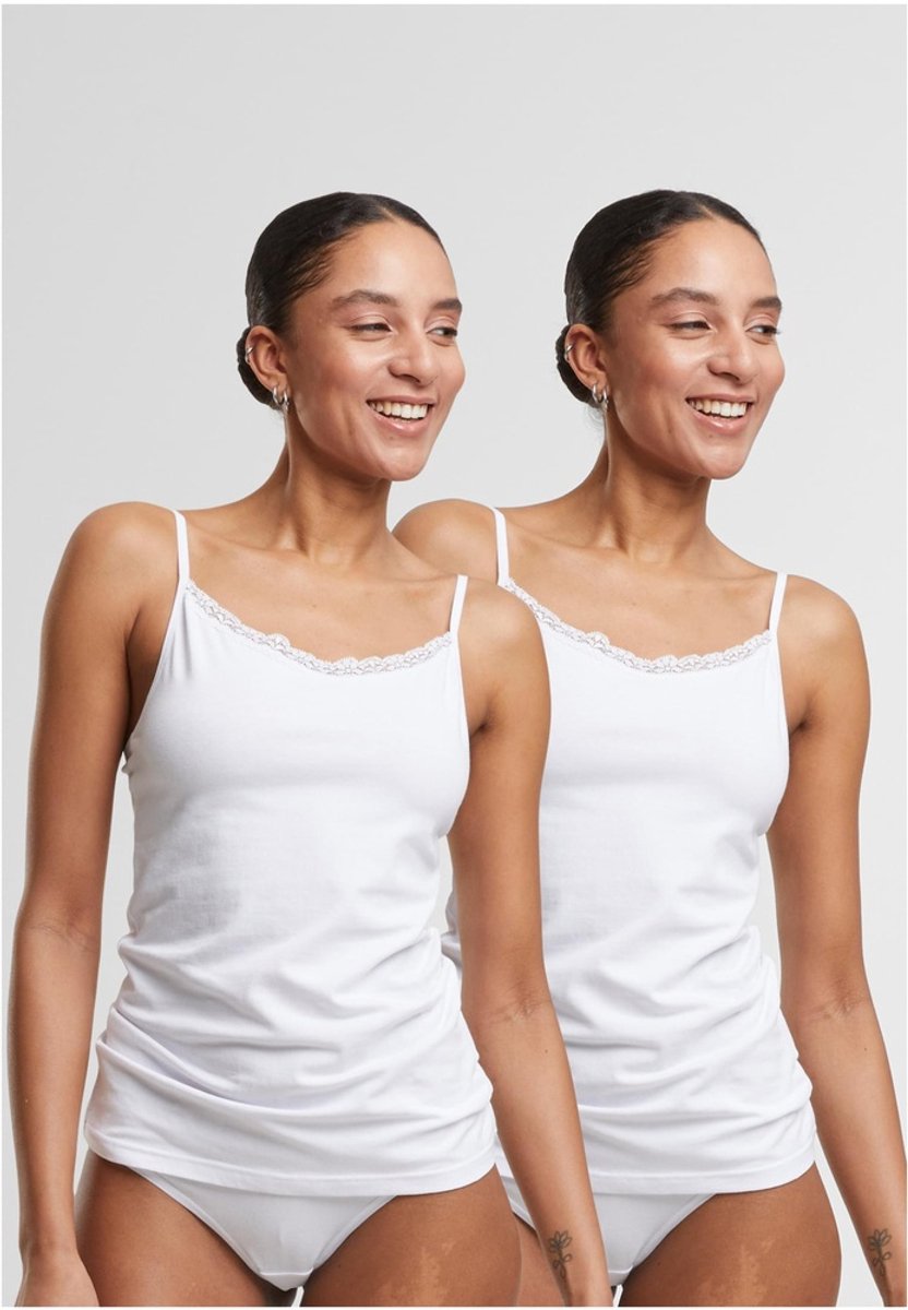 Urban Classics Cotton Lace 2Pack Tanktop S Wit