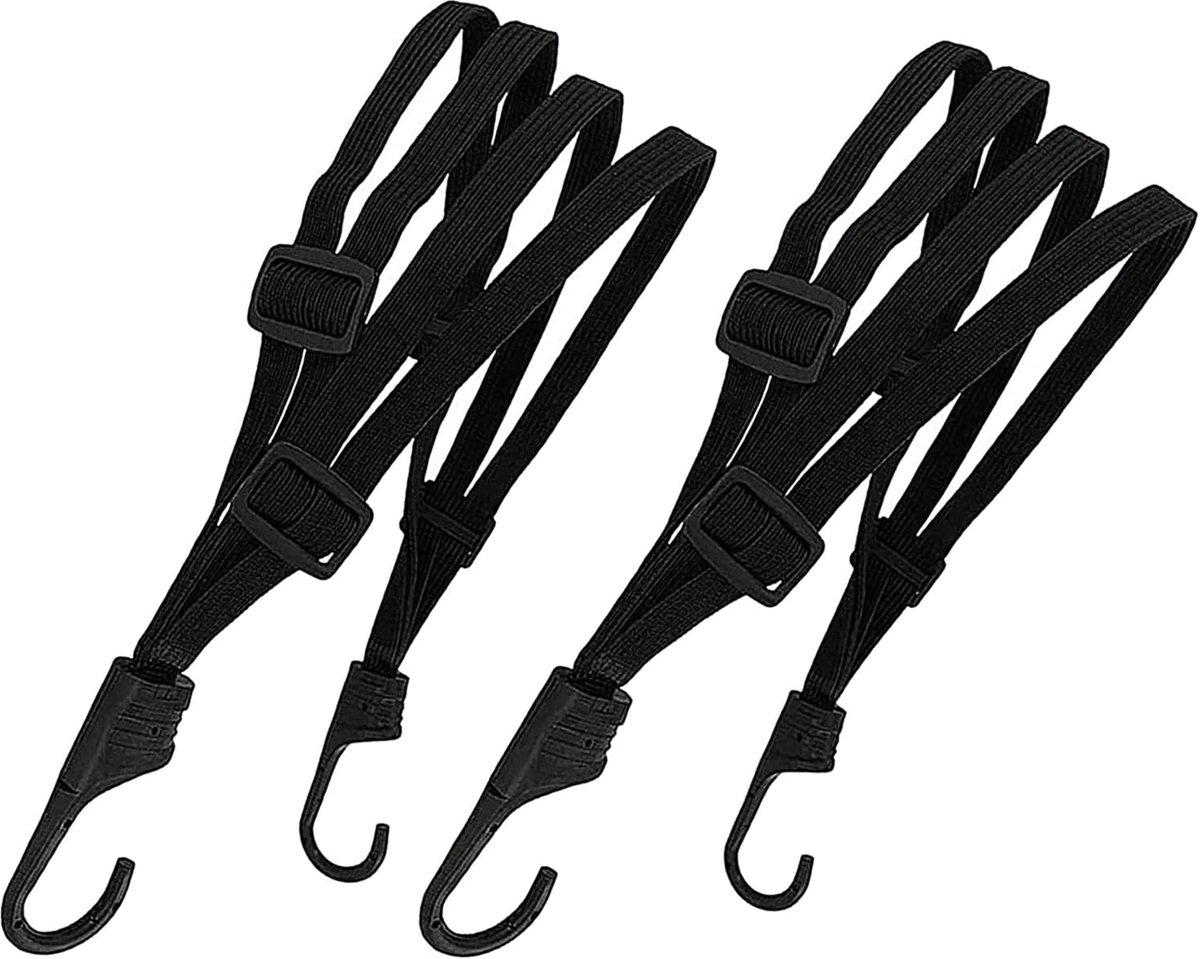 2 Stuks Bagagespanner - Elastische Spanband met Haken - Voor Fiets, Motor, Bagagedrager, Helm en Bagage