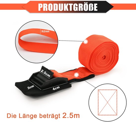 Spanbanden spanband 2-delig 50 mm polyester 5000 kg reflecterend