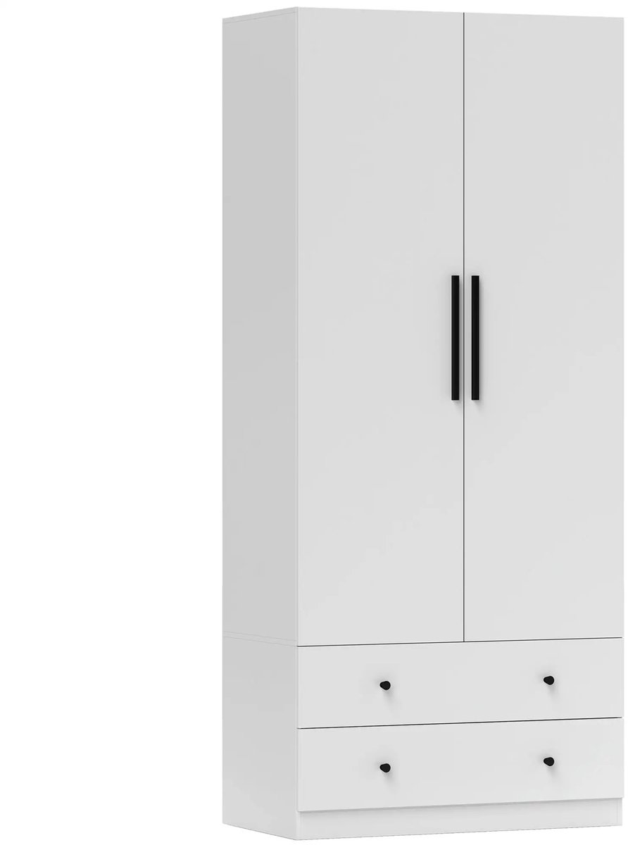 Kledingkast - Slaapkamer - Kledingkasten - Ladekasten - Commode - Organizer - Massief - Wit