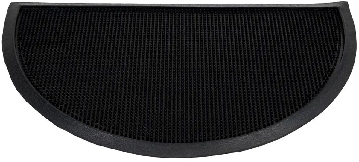 123deurmatten.nl Rubberen pinmat - 40x70cm - Deurmat - Buiten deurmat - Halfrond - Schrapende werking - 100% rubber Zwart
