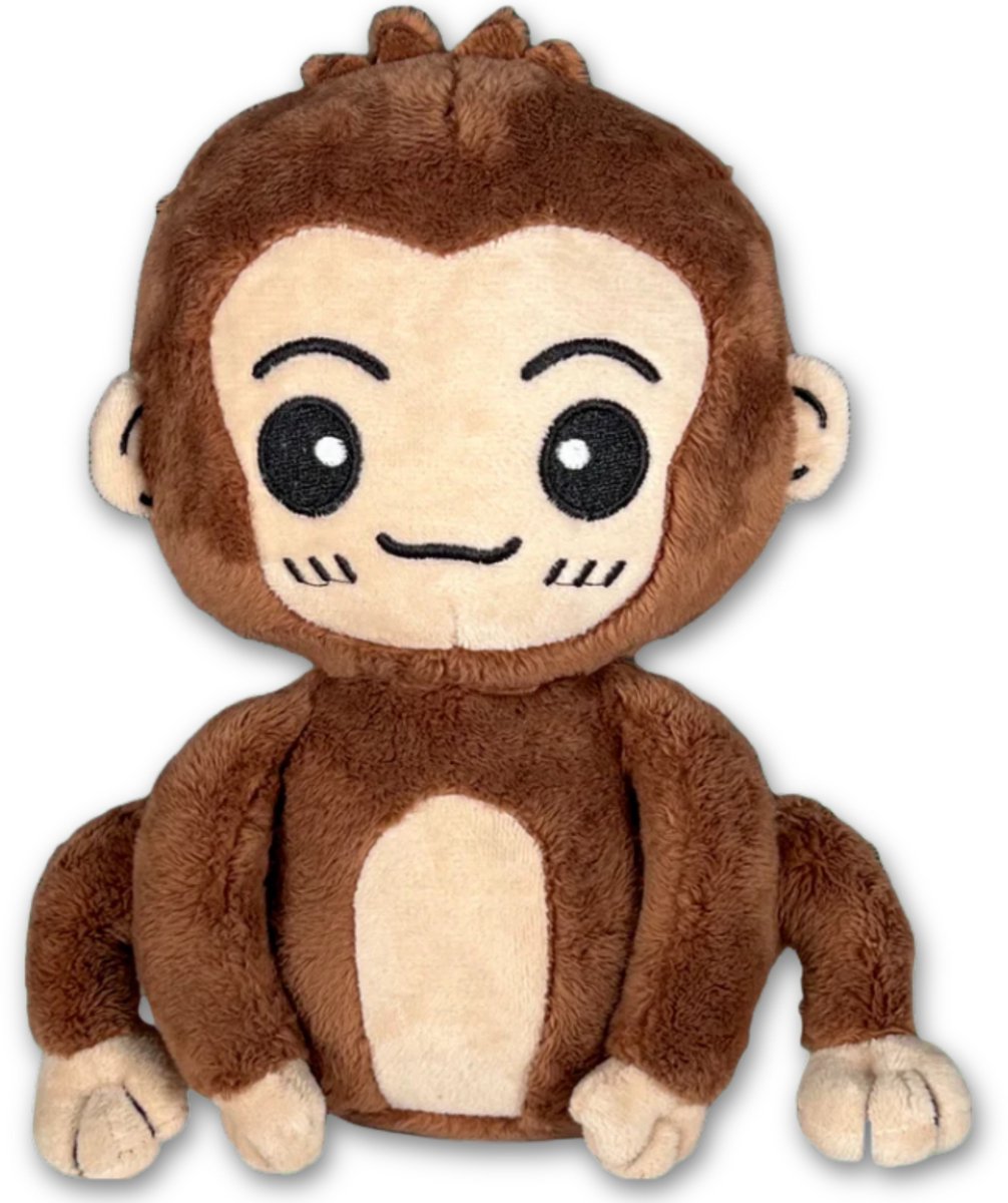 Twinky Cuddle Pop - Zittend Knuffelaapje - 15 cm Knuffel Aap voor Baby, Peuter en Volwassenen