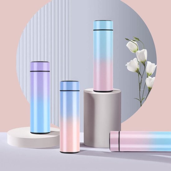 Tasse isolée sous vide, bouteille thermos de 500 ml, bouteille isotherme en acier inoxydable 304 avec écran tactile LCD et affichage de la température – Idéal pour les boissons chaudes et froides