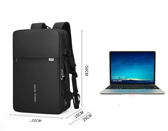 Waterdichte 20-inch laptoprugzak - met USB-oplaadpoort - anti-diefstal - hoge capaciteit - school- & reistassen voor heren