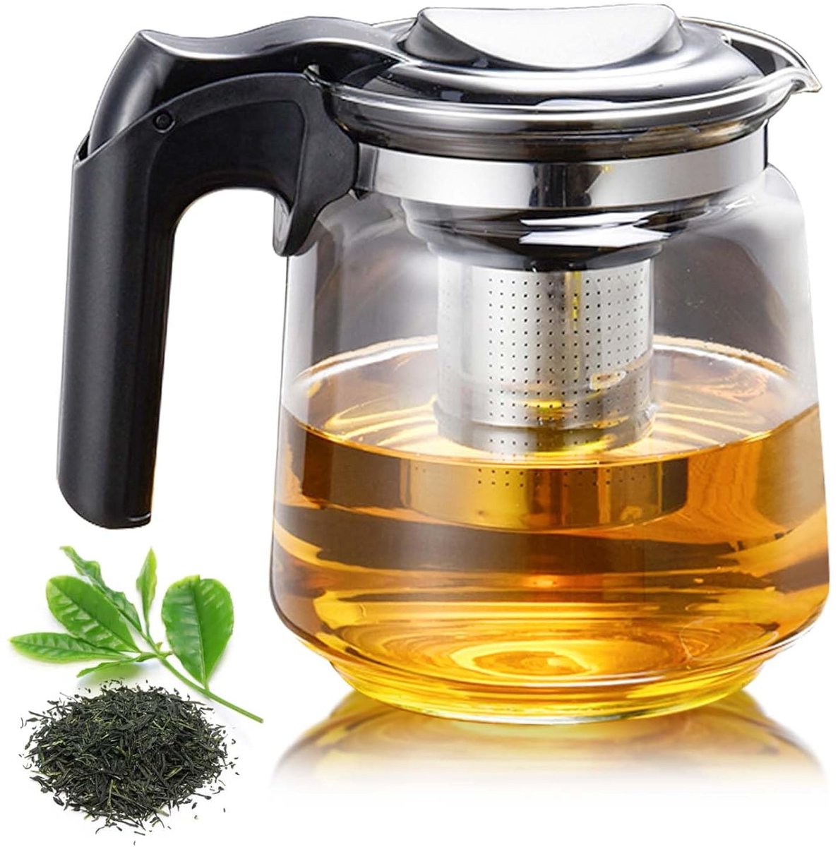 Théière En Acier Inoxydable 1,5L Avec Filtre - Grande Capacité Résistante Chaleur