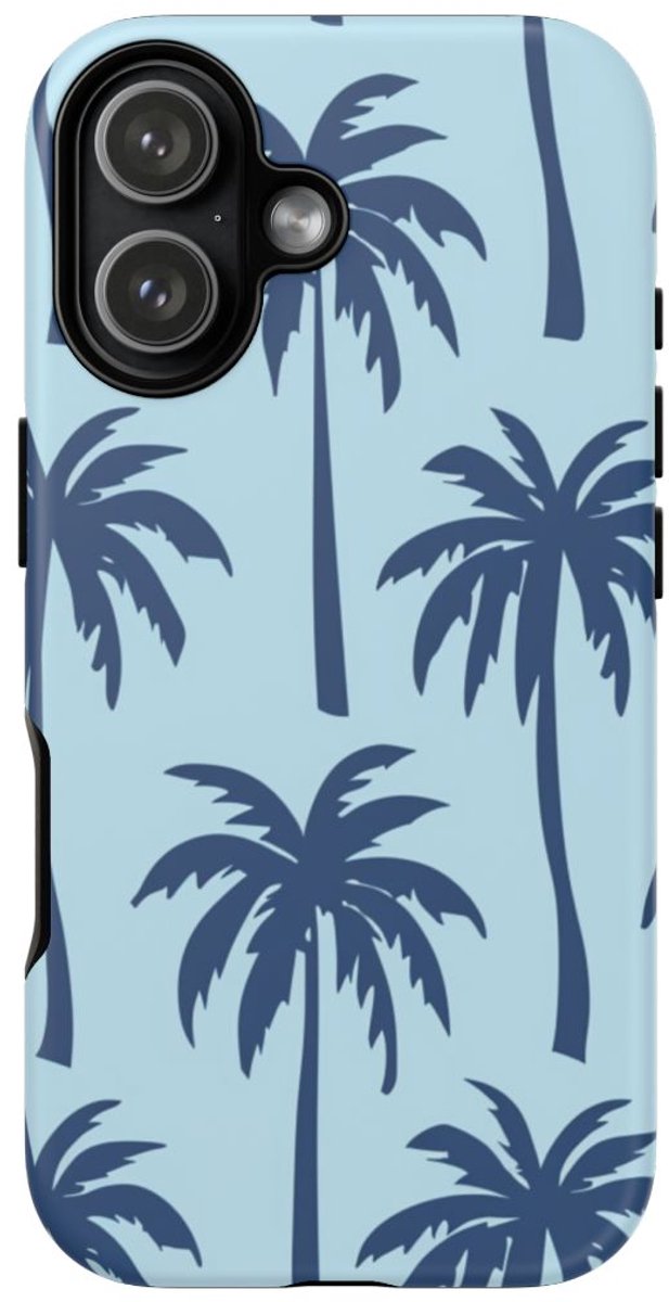 Blauw Palmbomenpatroon – Telefoonhoesje Geschikt voor iPhone 17