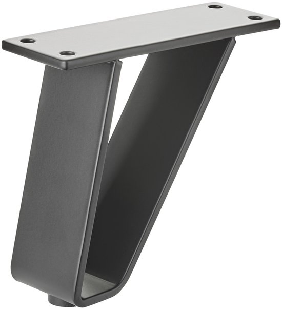 Pied de meuble SOTECH TANGO, 108,5 mm, noir mat, capacité de charge jusqu'à 150 kg par pied, pied de vitrine, pied de base, pied d'armoire