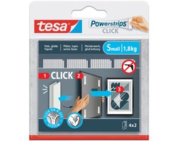 tesa Powerstrips CLICK klittenband strips MEDIUM, wit