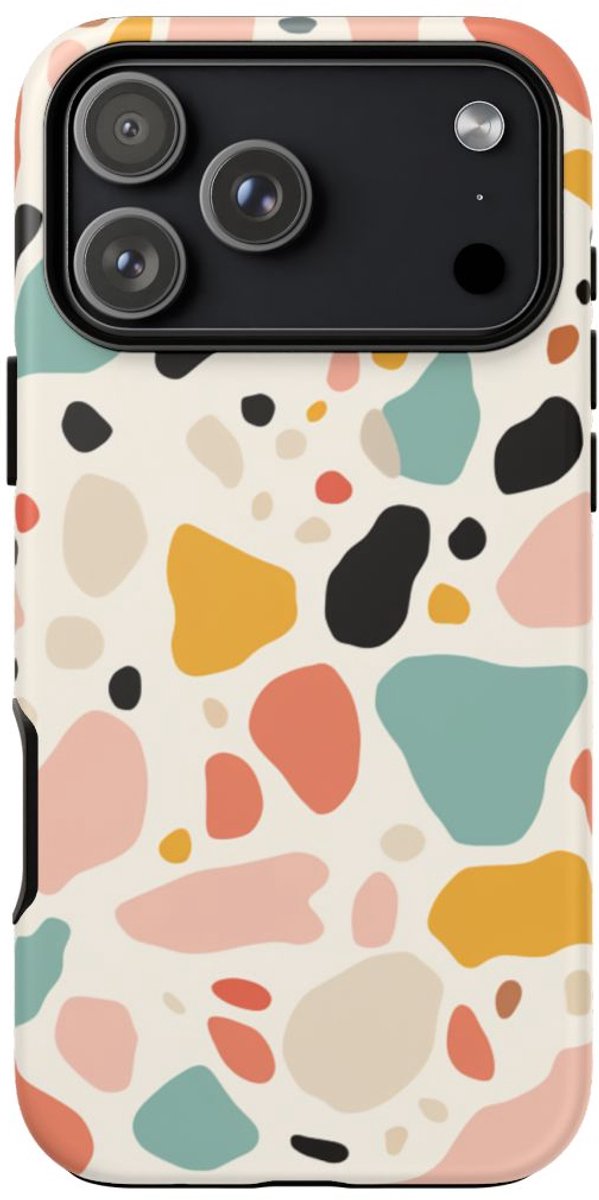 Kleurrijk Terrazzo-Patroon – Telefoonhoesje Geschikt voor iPhone 17 Pro Max
