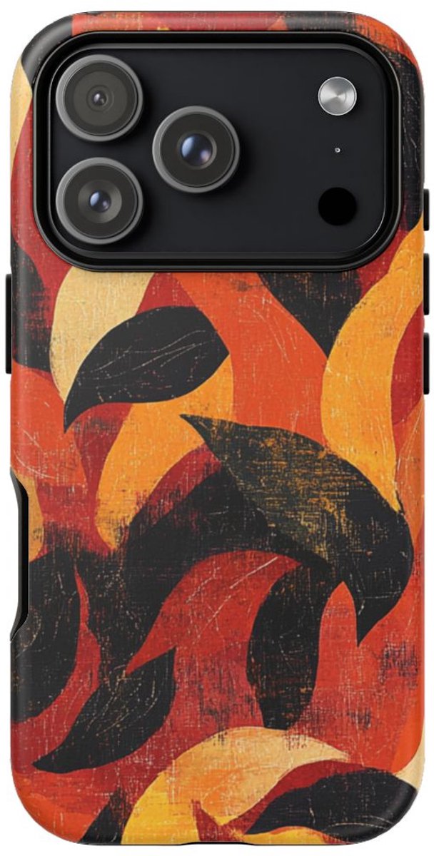 Abstract Herfstbladeren Patroon – Telefoonhoesje Geschikt voor iPhone 17 Pro