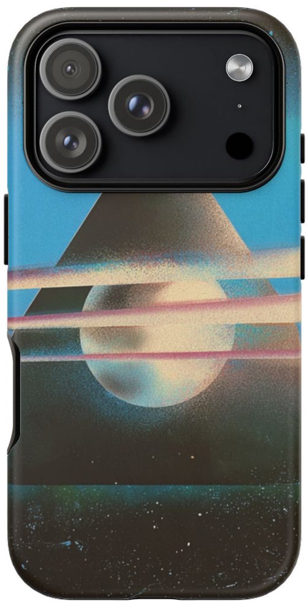 Surrealistische Geometrische Piramide met Gloeiende Bol – Telefoonhoesje Geschikt voor iPhone 17 Pro