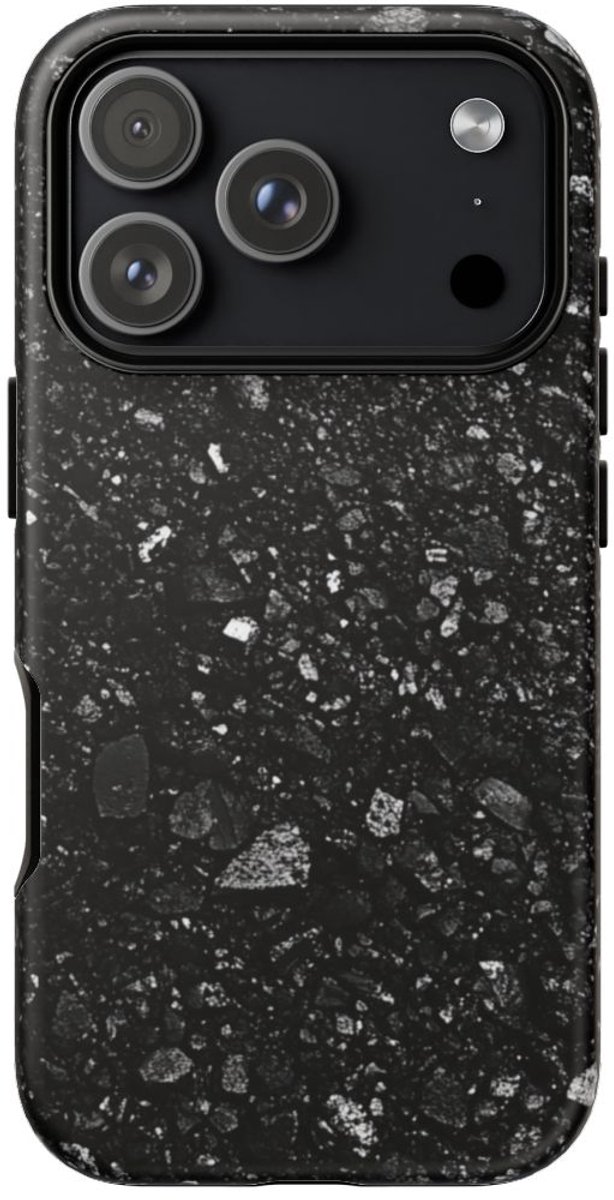 Zwarte Asfaltstructuur – Telefoonhoesje Geschikt voor iPhone 17 Pro