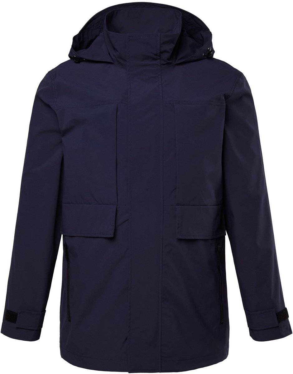 Men Plus - Heren - Regenjas functioneel capuchon - Navy blauw - Maat 5XL