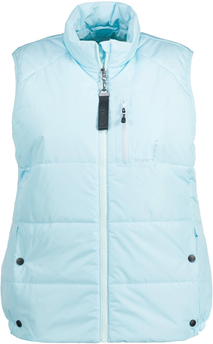 Ulla Popken - Dames - HYPRAR bodywarmer opstaande kraag reflector mouwloos - Ijsblauw - Maat 50+