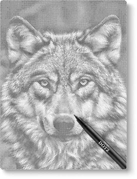 Loup | 30x40cm | Peinture par points | Toile lâche | Peinture au Diamond et Peinture par numéro alternative | Peinture en pointillé