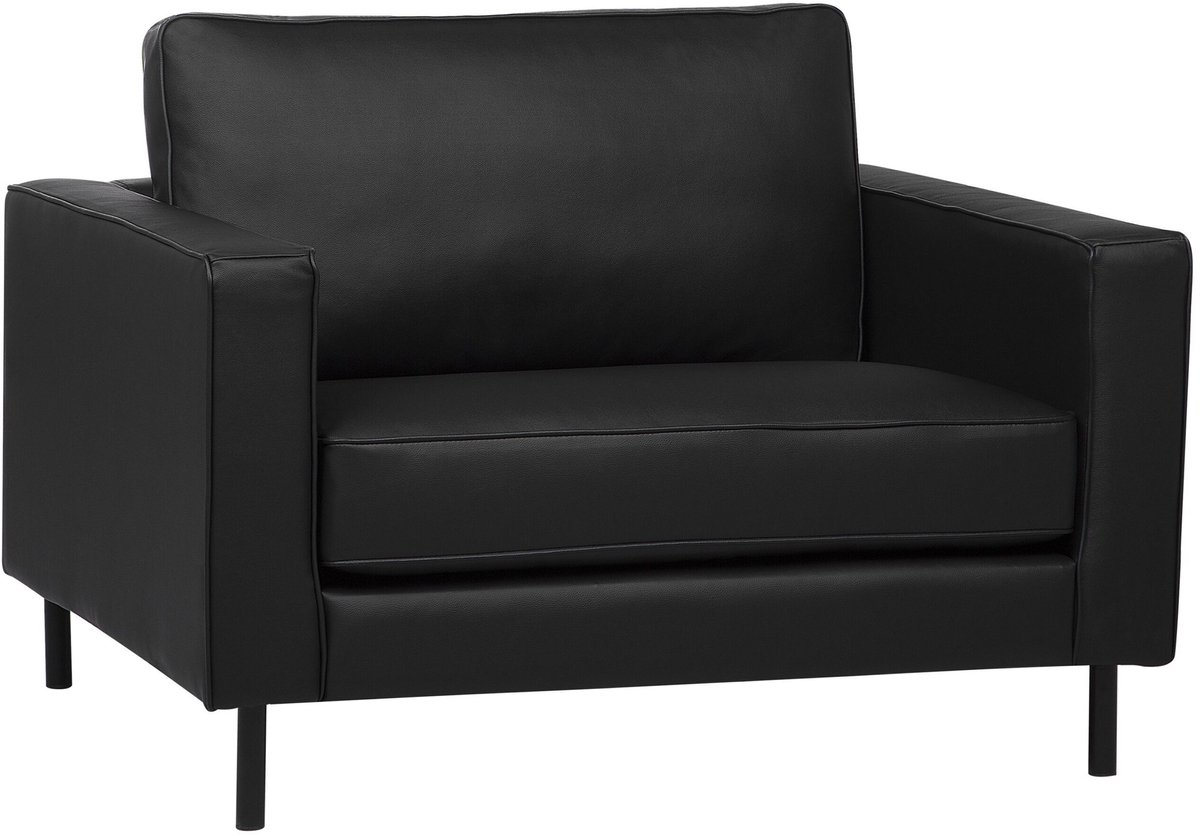 SAVALEN - Fauteuil - Zwart - Leer