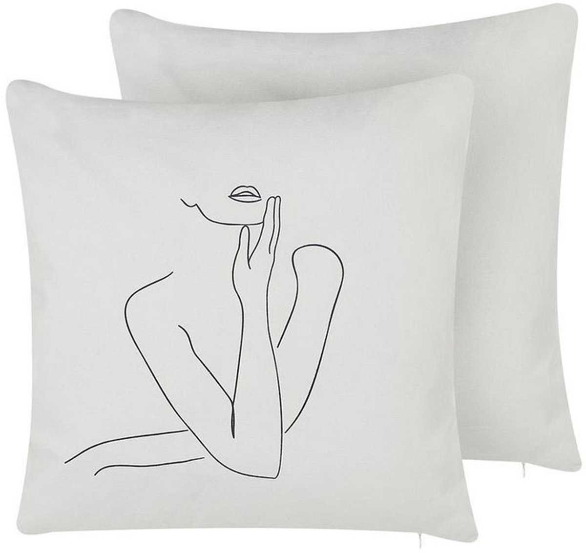 Beliani MEADOWFOAM - Sierkussen set van 2 - Wit - 45 x 45 cm - Katoen