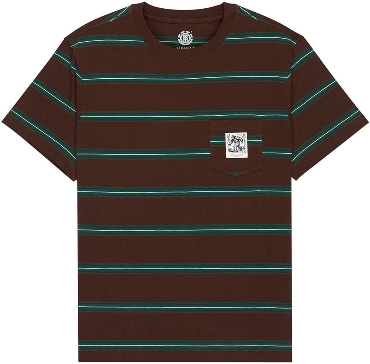 Element Pocket Label T-shirt Met Korte Mouwen S Man Bigfoot Java Stripe