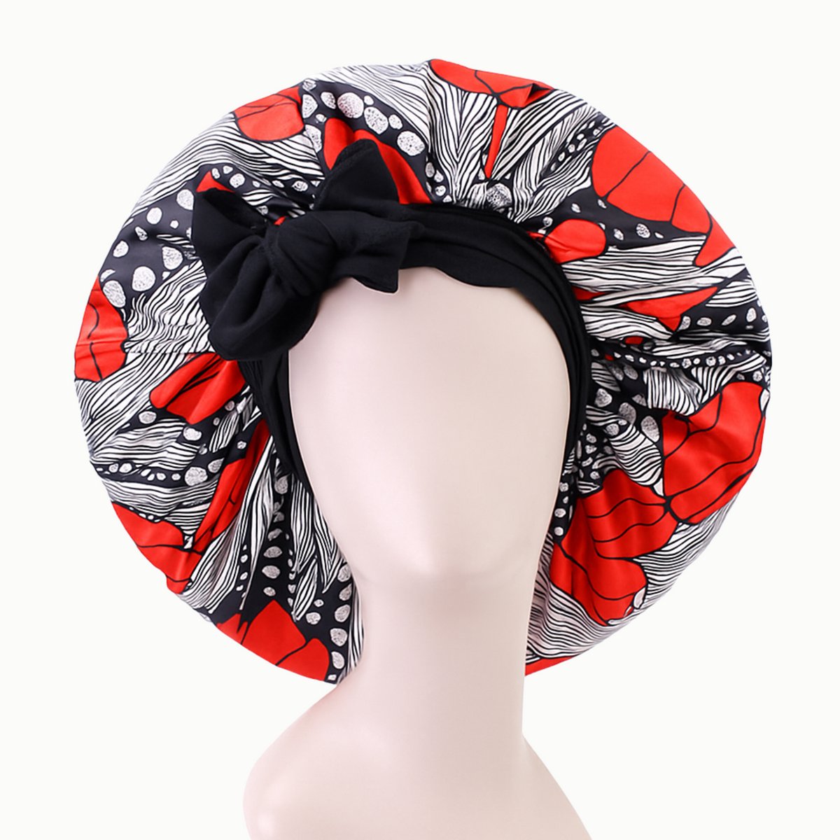 YUBBI Bonnet XL Slaapmuts - Elastische Hoofdband - Nachtmuts - Haarverzorging - Zwart