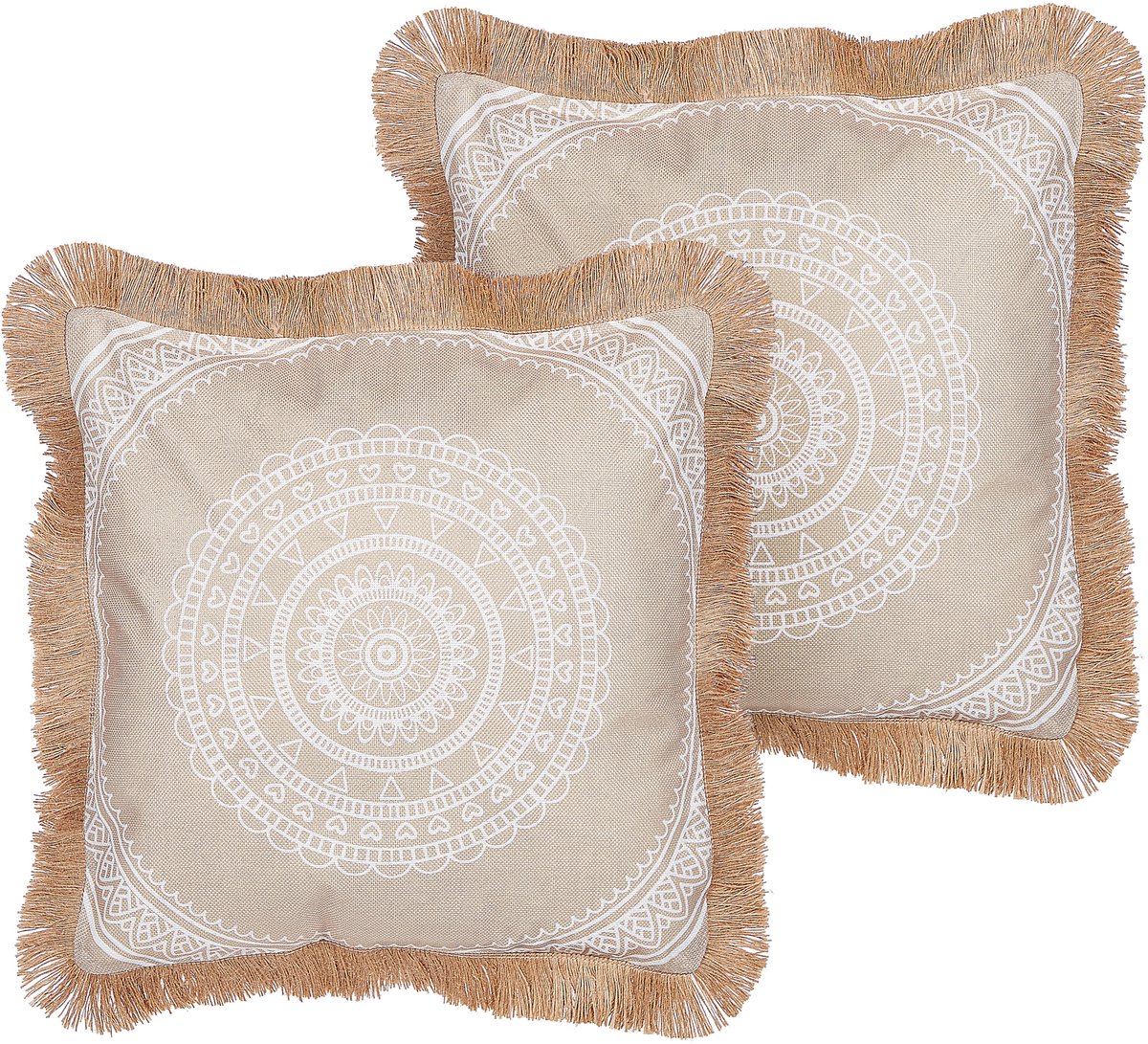 AGRIMONY - Sierkussen set van 2 - Beige/Wit - Polyester