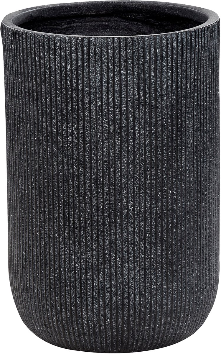 EANTIO - Bloempot - 37 x 37 x 56 cm - Zwart - Kleivezels
