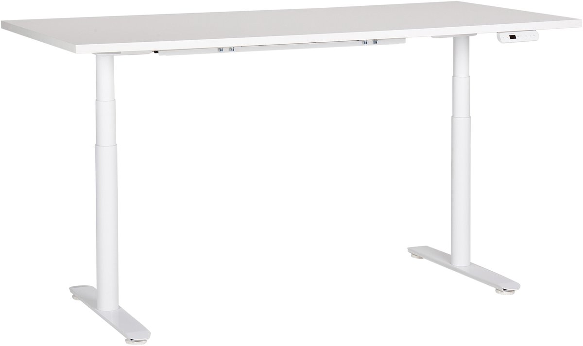 Beliani DESTINAS - Elektrisch Verstelbaar bureau - Wit - 180 cm - MDF