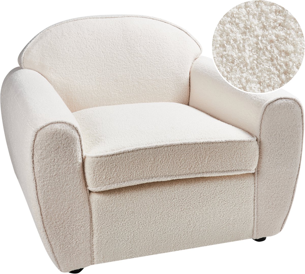 ELLEDE - Fauteuil - Lichtbeige - Bouclé