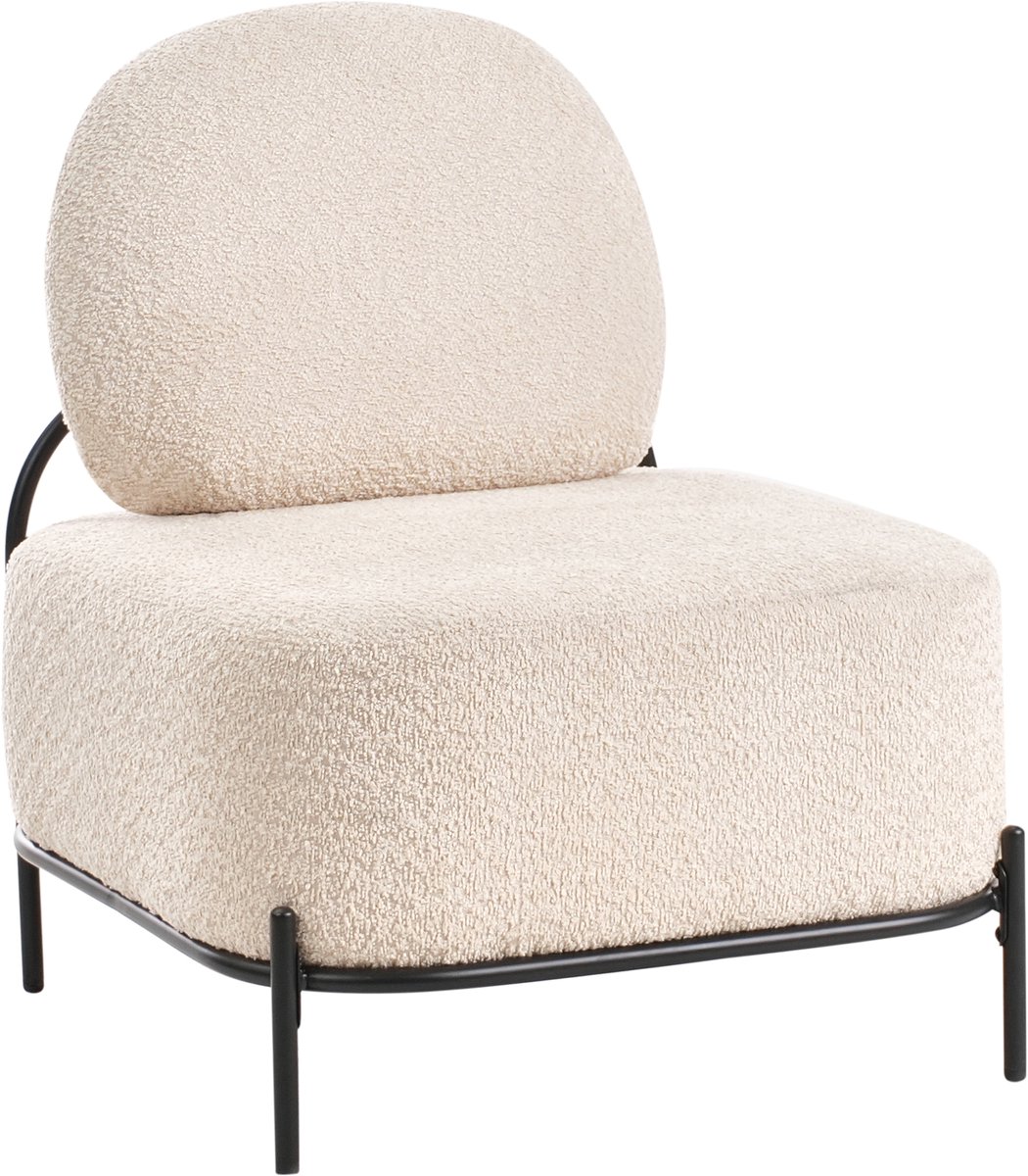 LUNDE - Fauteuil - Beige - Polyester