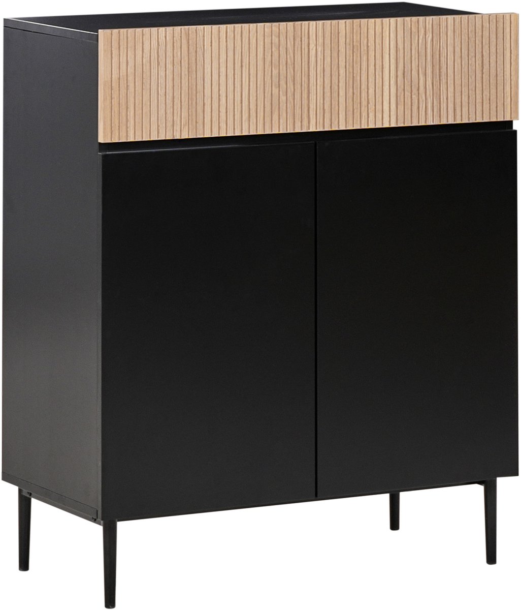 BELIANI BLYTHE - Sideboard 2-deurs - Zwart/Bruin - MDF