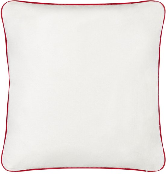 PERVENCHE - Sierkussen lot de 2 - Wit/ Rouge - 45 x 45 cm - Katoen