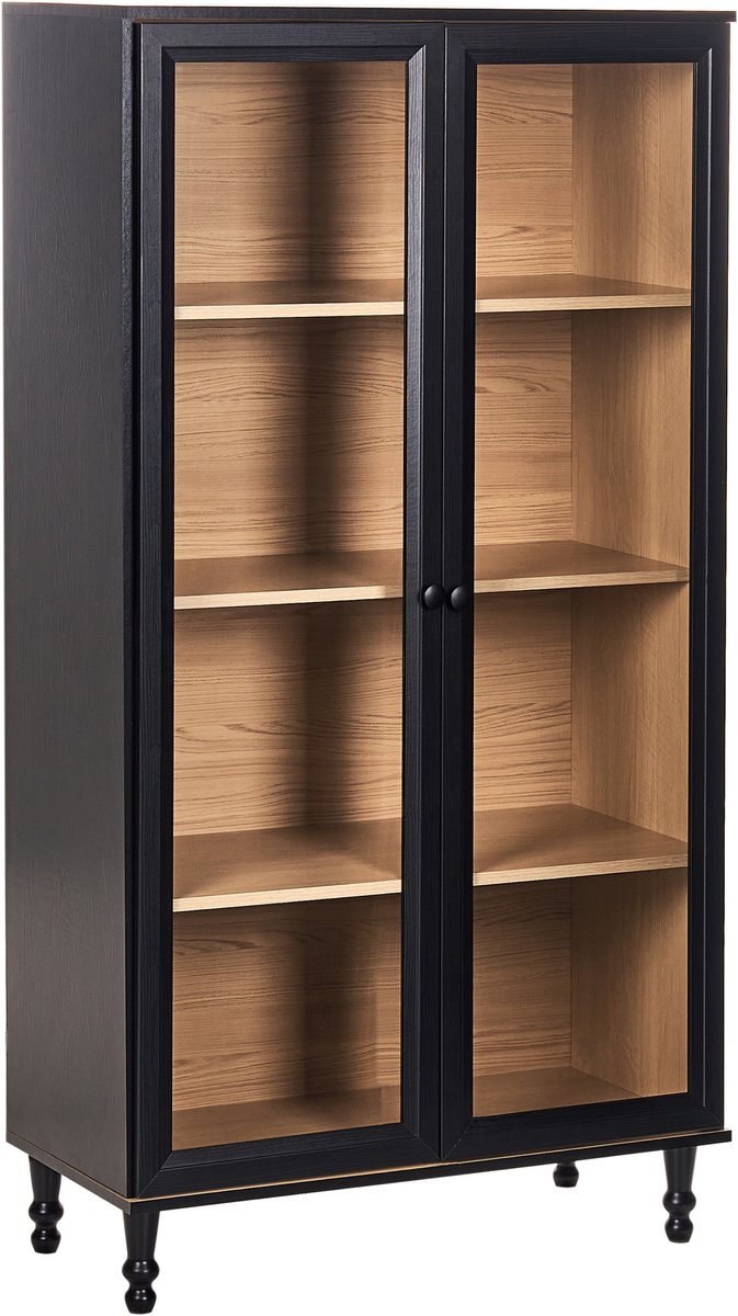 Beliani TINGLEDALE - Vitrinekast - Zwart - 80 cm - Hout