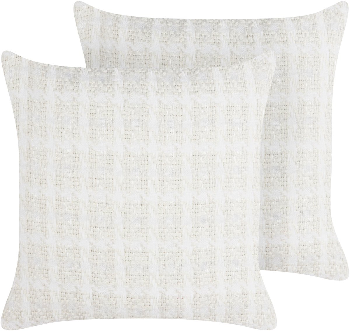Beliani DOURIS - Sierkussen set van 2 - Lichtbeige - 45 x 45 cm - Polyester