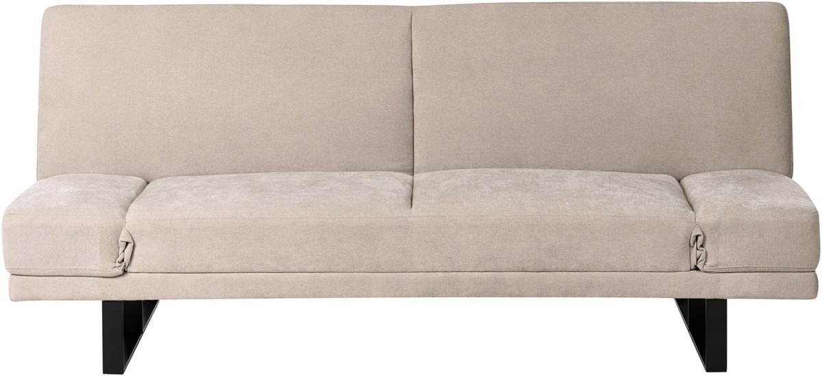 Beliani YORK - Slaapbank 2-zits - Lichtbeige - Chenille