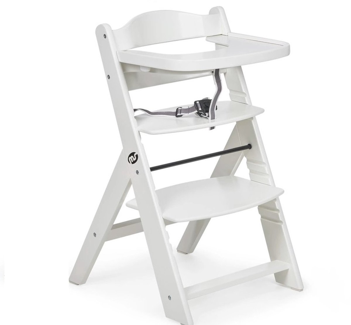 Betaalbare Goederen® Kinderstoel - Wit Met Wit - Hout - Triptrapstoel - Triptrap Stoel - Triptrap Kinderstoel