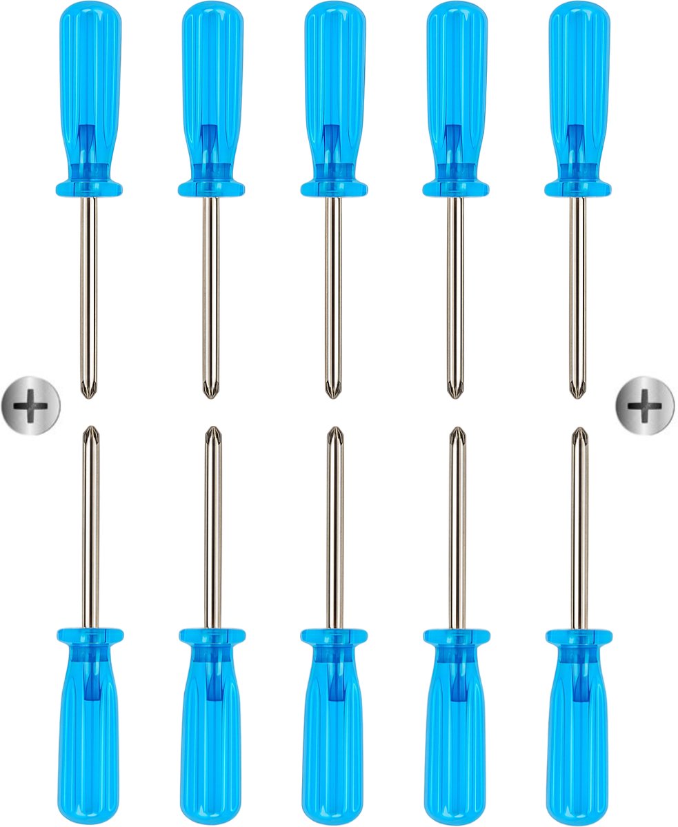 Mini kruisschroevendraaiers 10 stuks blauw / Elektronica en Speelgoedreparatie / Reparatietool.